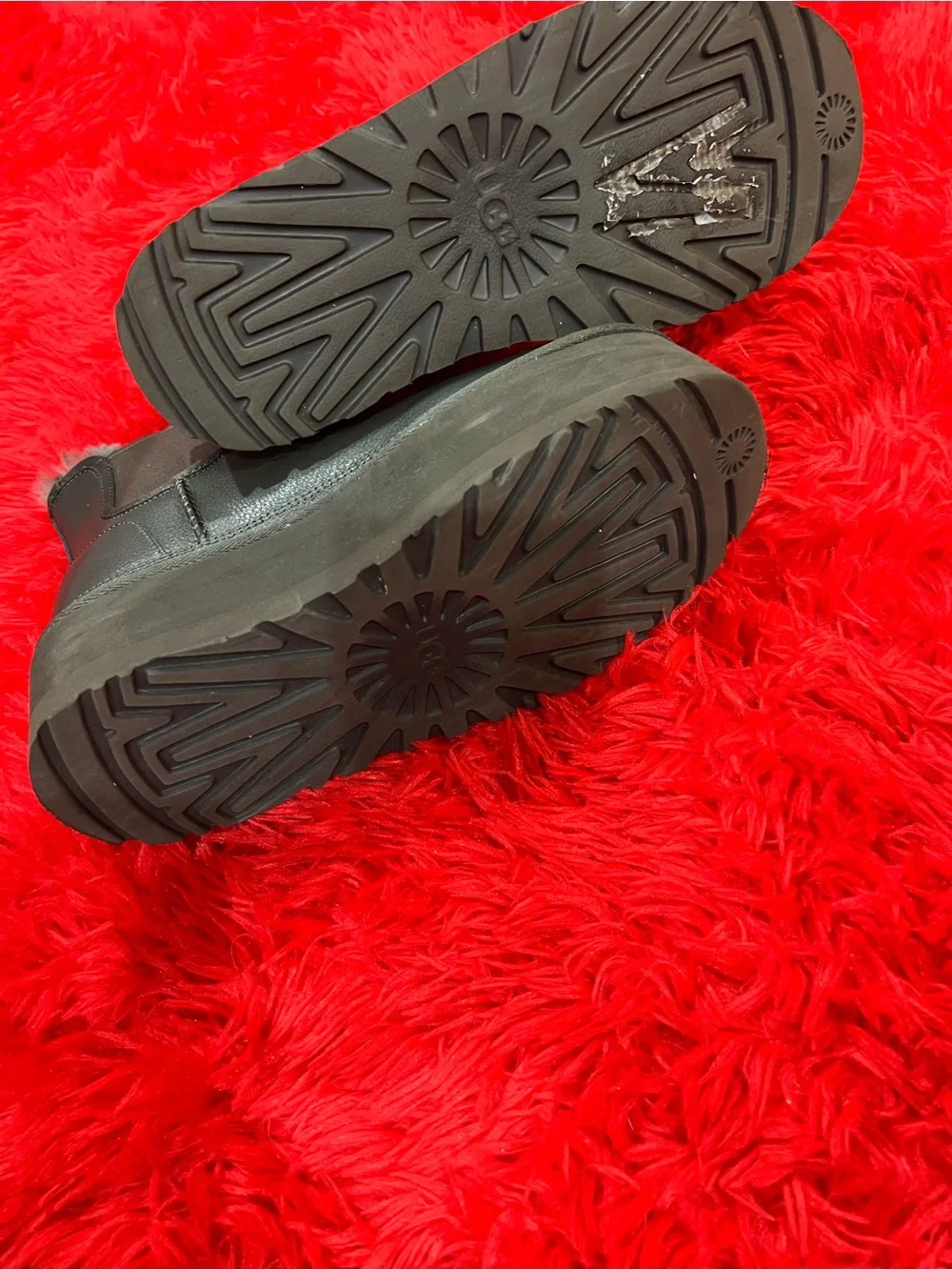 UGG Dark Green Leather Platform Chelsea Boots Size 8